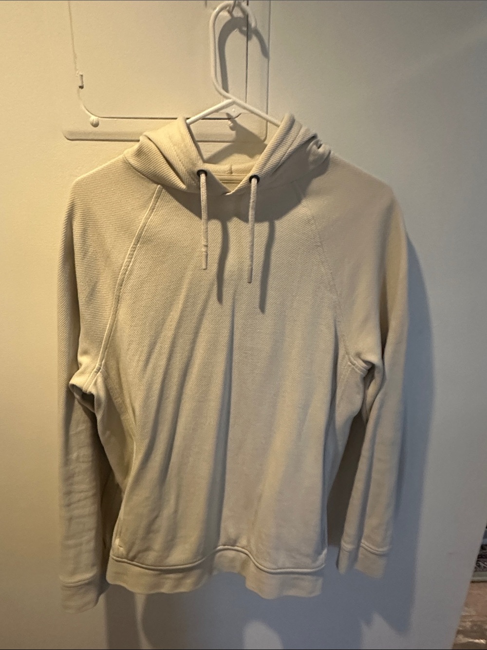 Men's Cream Knit Hooded Pullover Sweater